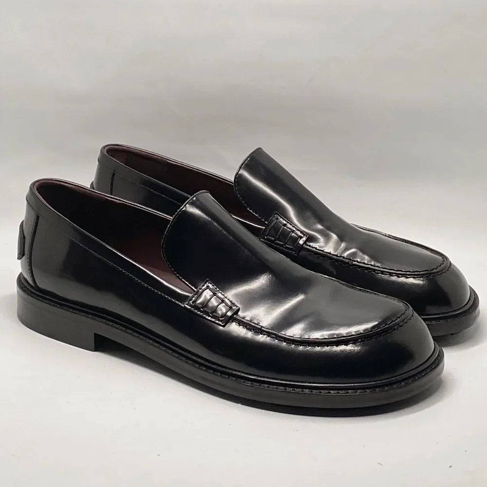 Lanvin Spinto polished leather loafers size 42/us size 9